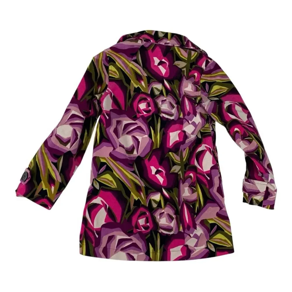 Missoni Kids small target Pea Coat Purple Pink Floral vibrant velour